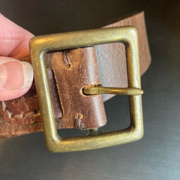 Womans Vintage Leather Belt Brown Color - Picture 5 of 9